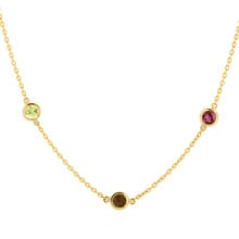 Blush Blush Collier 14k geelgoud met Citirien, Rookkwarts, Peridot, Rhodoliet 3210YFC
