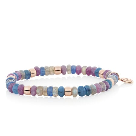Bron BRON Armband Reflex 18k Roségoud met Kyaniet, Labradoriet en lepidoliet 8AR3985MIX82