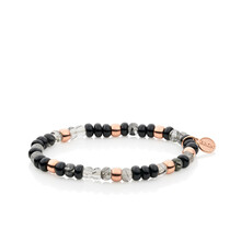 Bron BRON Armband Reflex 18k Roségoud met Onyx en Rutielkwarts 8AR3985MIX83