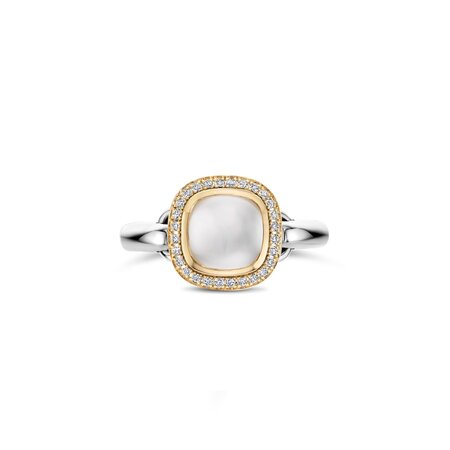 Tirisi Moda TIRISI MODA Ring Dolce bicolor met Parelmoer en diamant TM1134WQ(2T)