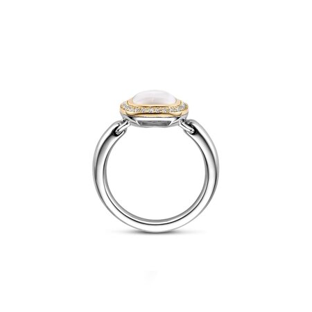 Tirisi Moda TIRISI MODA Ring Dolce bicolor met Parelmoer en diamant TM1134WQ(2T)