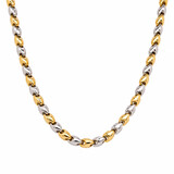 Monzario Monzario Collier 14k bicolor fantasie schakel 4 mm breed 24300