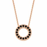 HuisCollectie HuisCollectie Collier 18k Rosegoud met 0.08ct Zwarte Diamant 614613