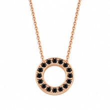 HuisCollectie HuisCollectie Collier 18k Rosegoud met 0.08ct Zwarte Diamant 614613