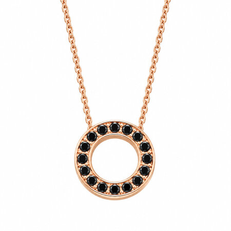 HuisCollectie HuisCollectie Collier 18k Rosegoud met 0.08ct Zwarte Diamant 614613