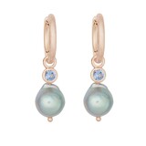 Bron BRON Creoolaanhangers Confetti 18k Roségoud met Saffier en Akoya parel 8OR4887CSAKB9-Set