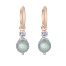 Bron BRON Creoolaanhangers Confetti 18k Roségoud met Saffier en Akoya parel 8OR4887CSAKB9-Set