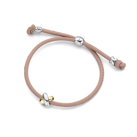 Tirisi Moda TIRISI Armband Kisses leder met bicolor kusje TM2130CB(2T)