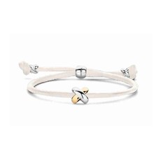 Tirisi Moda TIRISI Armband Kisses leder met bicolor kusje TM2130NU(2T)