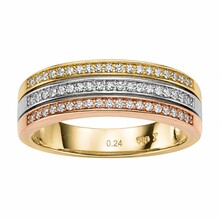 Mrs.Janssen Mrs.Janssen Ring 14k Tricolor met 0.25ct diamant 615702