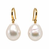 Mrs.Janssen Mrs.Janssen Oorhangers 18k geelgoud met Zoetwaterparel Barok 15x11.5mm 616553