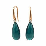 Mrs.Janssen Mrs.Janssen Oorhangers 18k Roségoud met Indigoliet Toermalijn 21x10mm 609506