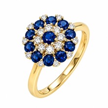 HuisCollectie HuisCollectie Ring 14k Geelgoud met Saffier en diamant 615733