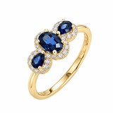 HuisCollectie HuisCollectie Ring 14k Bicolor met Saffier en diamant 615734