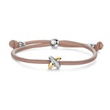 Tirisi Moda TIRISI Armband Kisses leder met bicolor kusje en diamant TM2133CB(2T)