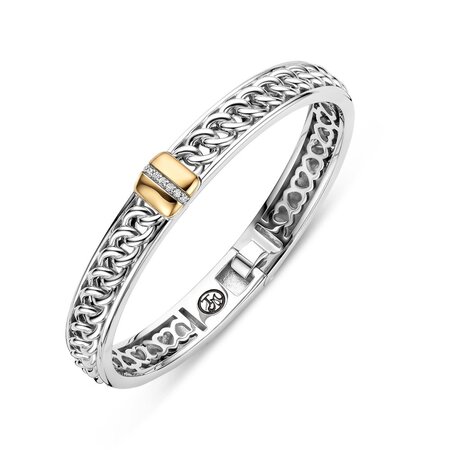 Tirisi Moda TIRISI Moda Armband Grumetta bicolor met diamant TM2266D(2T)