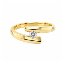 R&C R&C Ring Penelope 14k Geelgoud met diamant RIN0003M-GG-SIR11-55