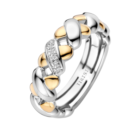 Tirisi Moda TIRISI MODA Ring Bicolor met diamant TM1144D(2T)