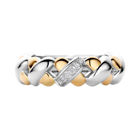 Tirisi Moda TIRISI MODA Ring Bicolor met diamant TM1144D(2T)