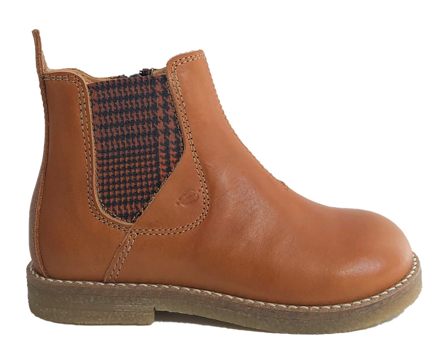 korte laars cognac met elastiek en rits - Jackie Kid