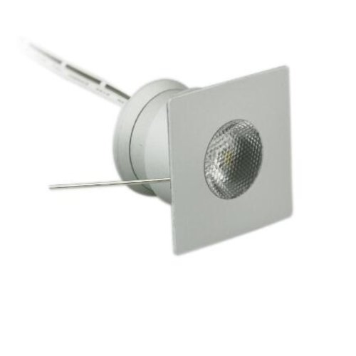 Mini inbouwspot LED 4W 30mm zaagmaat vierkant wit of grijs