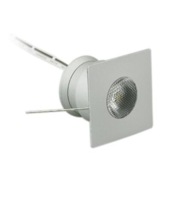 Mini inbouwspot LED 4W 30mm zaagmaat vierkant grijs