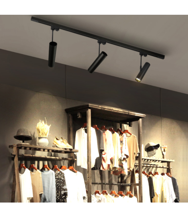 Luminaire rail LED blanc ou noir 10W LED monophase