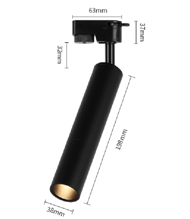 Railverlichting wit of zwart 10W LED