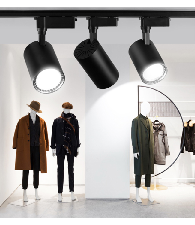 Railspot LED 12W wit of zwart