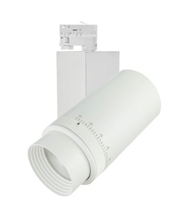 3 fase railspot LED 20W, 27W of 35W flexibele beam wit of zwart