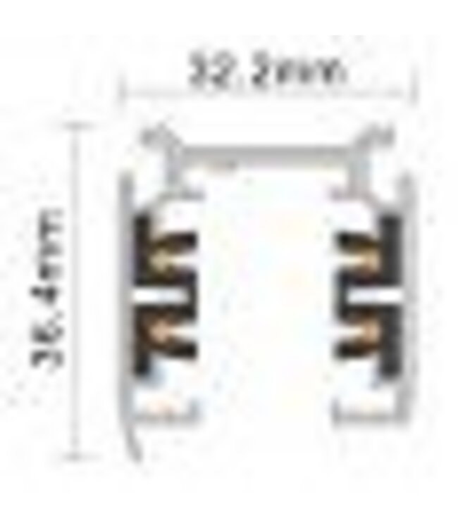3 fase rail wit of zwart 1m