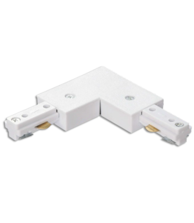 Connecteur L pour rail triphasé blanc ou noir