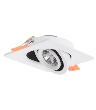 LED inbouwspot zaagmaat 60mm 5W kantelbaar vierkant wit of zwart dimbaar