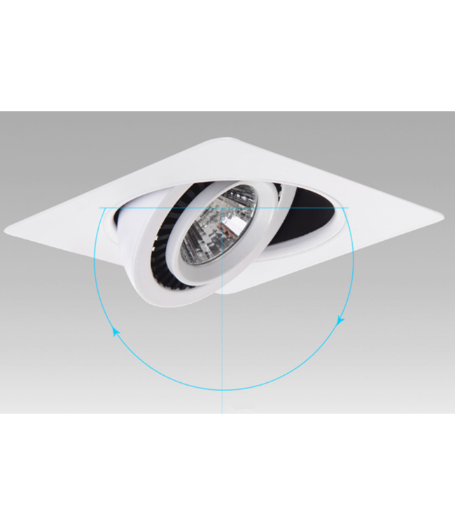 Spot faible encombrement LED 7W inclinable noir ou blanc carré