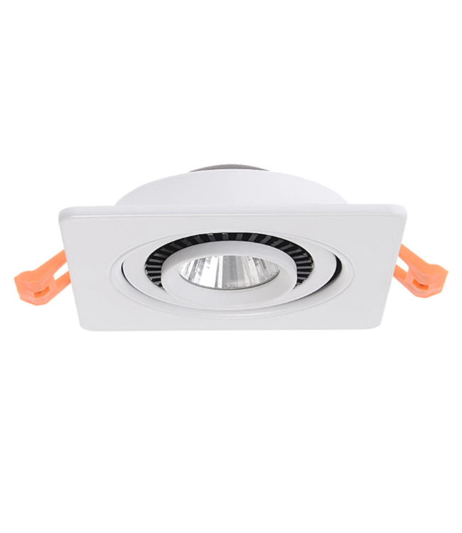 Inbouwspot ondiep 10W LED wit of zwart vierkant dimbaar