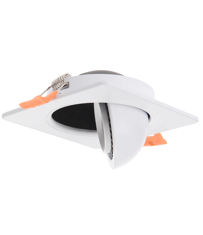 Inbouwspot zaagmaat 110mm wit of zwart dimbaar vierkant kantelbaar 15W LED