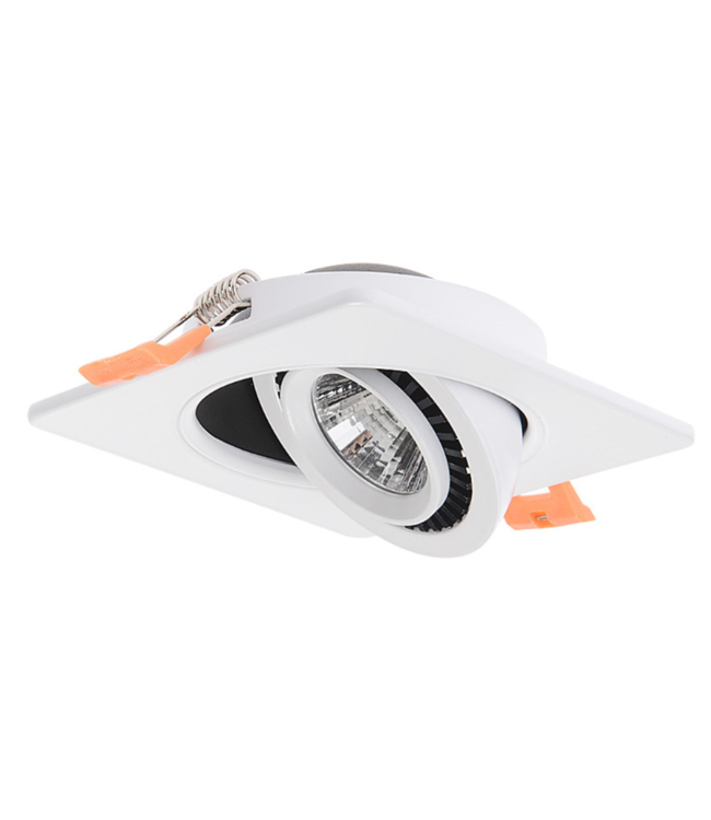 Inbouwspot zaagmaat 110mm wit of zwart dimbaar vierkant kantelbaar 15W LED