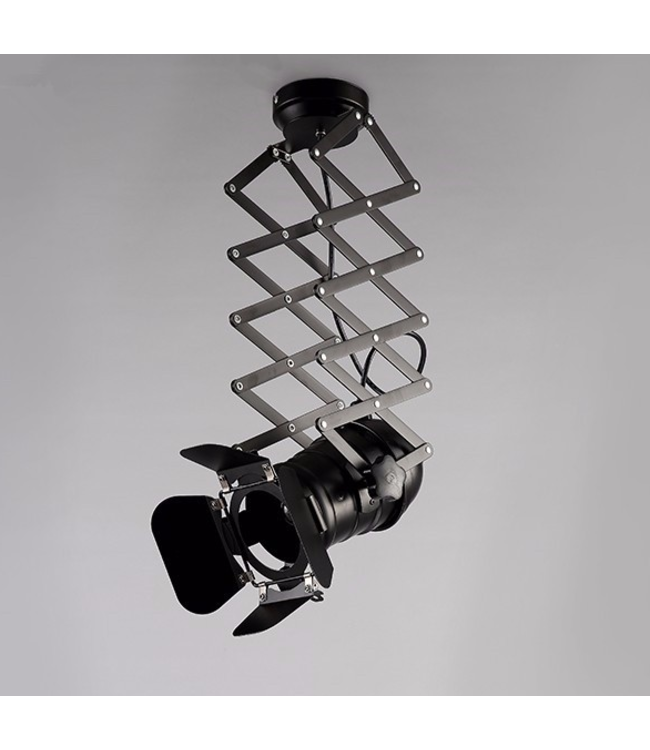 Schaarlamp plafond vintage E27 zwart richtbaar