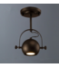 Plafondlamp bol design GU10 360° richtbaar zwart op stang