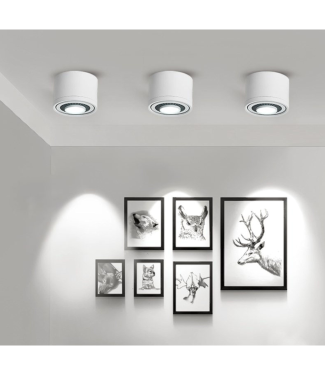 Spot en saillie blanc LED 7 ou 15W orientable dimmable design