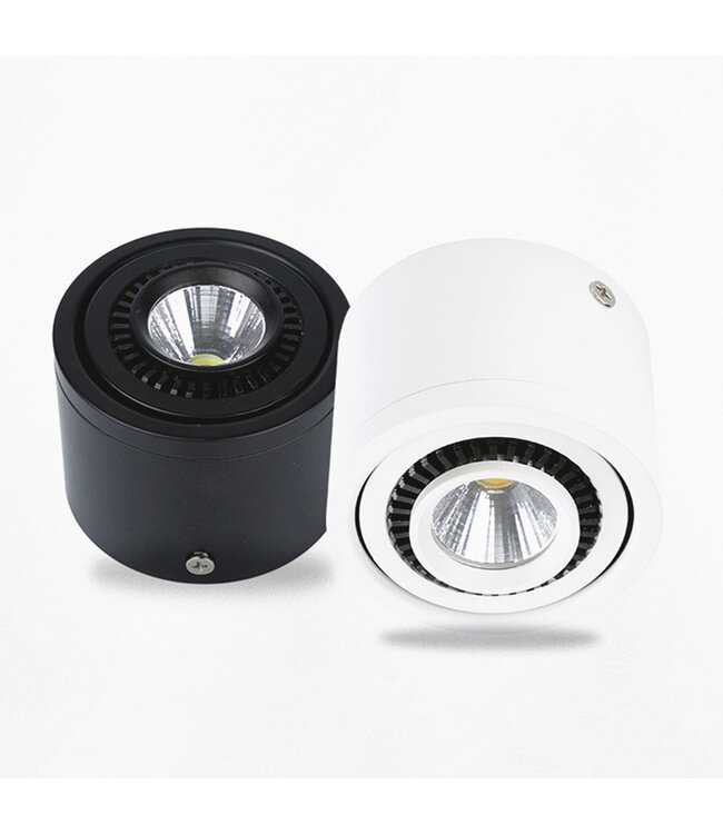 Richtbare spot zwart LED 7W of 15W richtbaar dimbaar