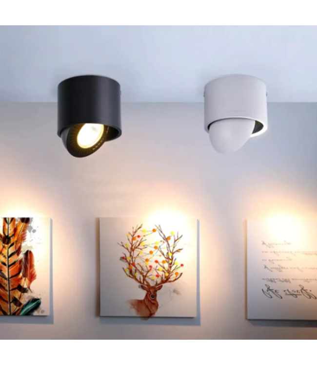 Downlight saillie noir LED 7W ou 15W orientable dimmable