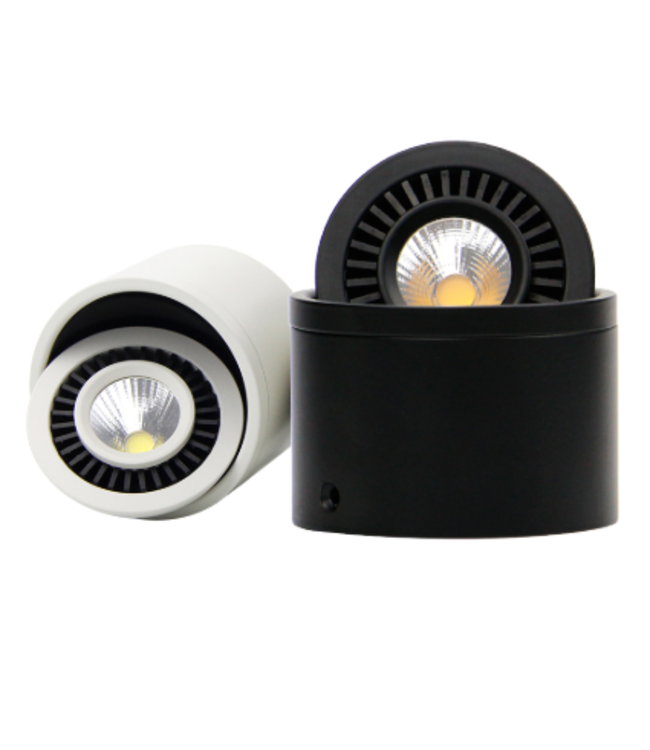 Downlight saillie noir LED 7W ou 15W orientable dimmable