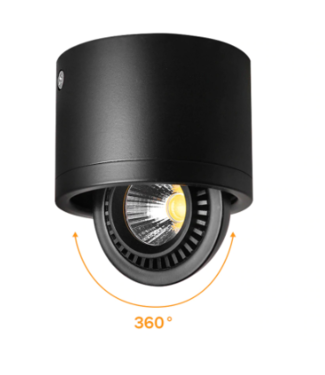Richtbare spot zwart LED 7W of 15W richtbaar dimbaar