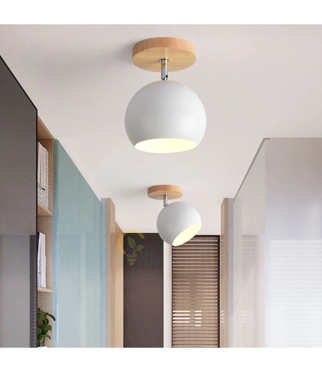 Spot Scandinave plafond boule blanc, noir ou gris