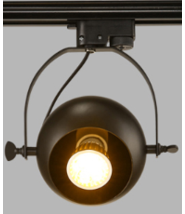 Spot sur rail GU10 boule blanc ou noir monophase