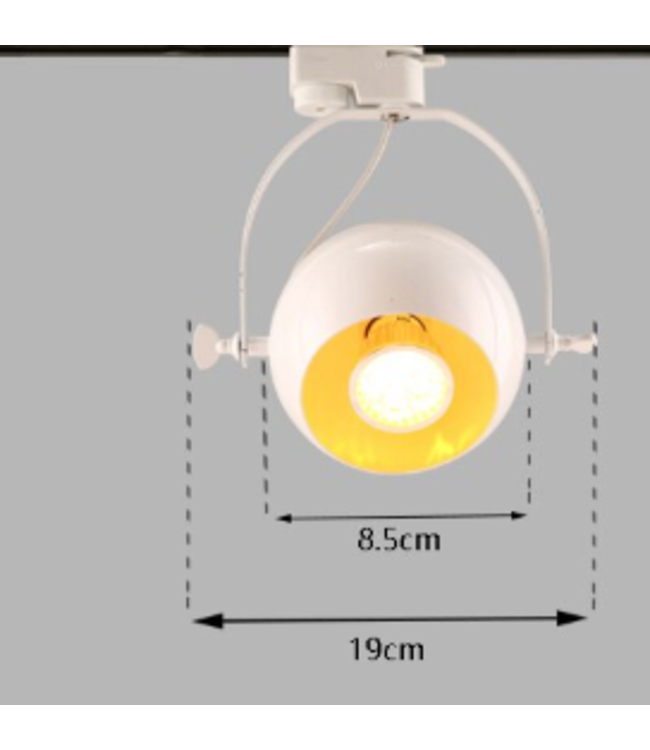 Spot sur rail GU10 boule blanc ou noir monophase