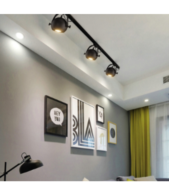 Spot sur rail GU10 boule blanc ou noir monophase