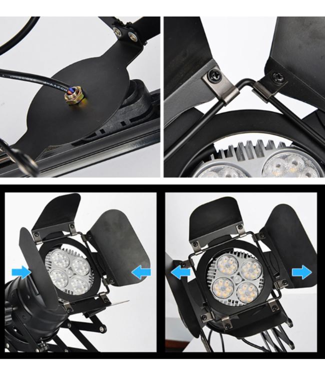 Spot sur rail noir industriel E27 monophase