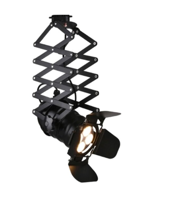 Spot sur rail noir industriel E27 monophase